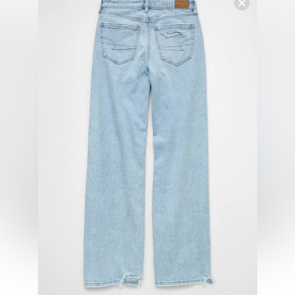 AE Dreamy Drape Stretch Super High-Waisted Baggy Wide-Leg Jean size 12 x short - Picture 4 of 8